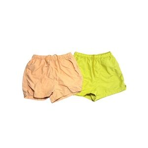 Womens Athletic Running Shorts Bundle Medium Nylon Orange Lime Green 2 Pack DSG